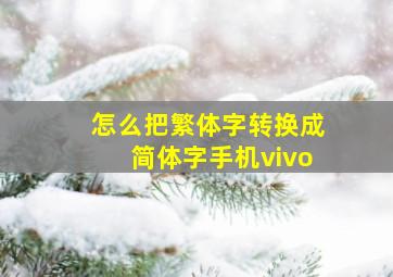 怎么把繁体字转换成简体字手机vivo