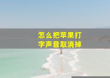 怎么把苹果打字声音取消掉