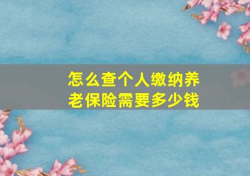 怎么查个人缴纳养老保险需要多少钱