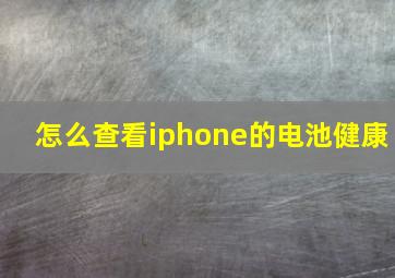 怎么查看iphone的电池健康