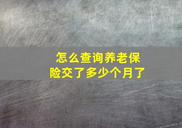 怎么查询养老保险交了多少个月了