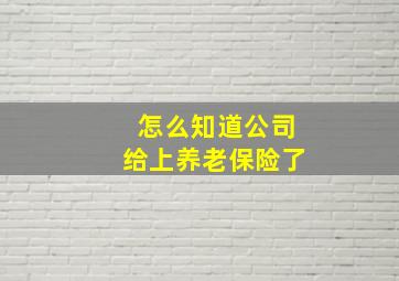 怎么知道公司给上养老保险了