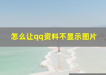 怎么让qq资料不显示图片