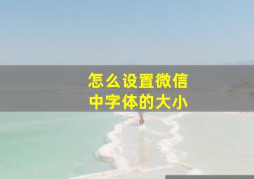 怎么设置微信中字体的大小