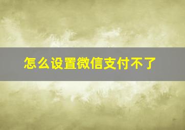 怎么设置微信支付不了