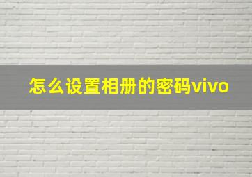 怎么设置相册的密码vivo