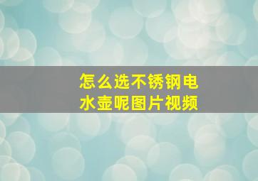 怎么选不锈钢电水壶呢图片视频