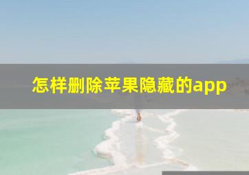 怎样删除苹果隐藏的app