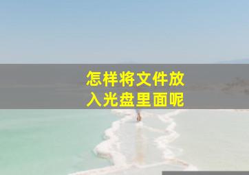 怎样将文件放入光盘里面呢