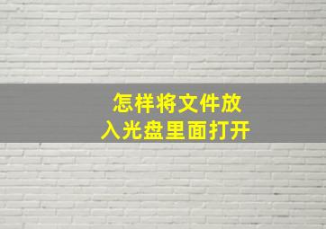 怎样将文件放入光盘里面打开