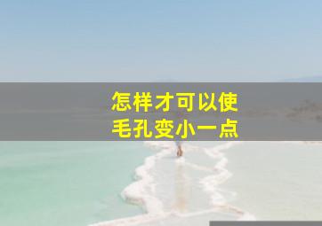 怎样才可以使毛孔变小一点