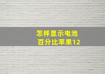 怎样显示电池百分比苹果12