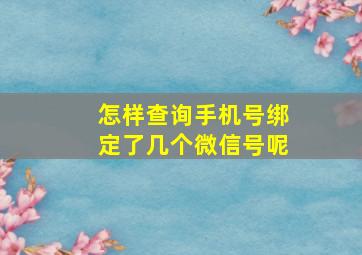 怎样查询手机号绑定了几个微信号呢