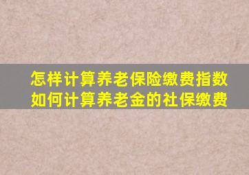 怎样计算养老保险缴费指数如何计算养老金的社保缴费