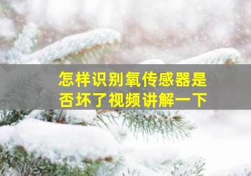 怎样识别氧传感器是否坏了视频讲解一下