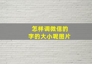 怎样调微信的字的大小呢图片