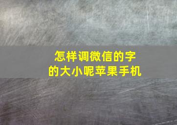 怎样调微信的字的大小呢苹果手机