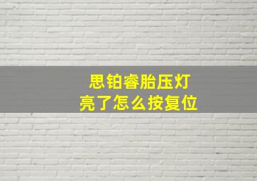 思铂睿胎压灯亮了怎么按复位