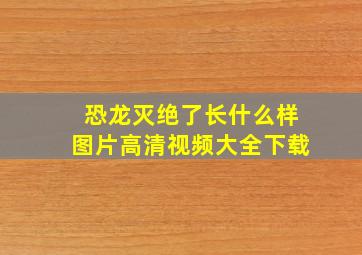 恐龙灭绝了长什么样图片高清视频大全下载