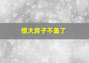 恒大房子不盖了