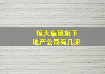 恒大集团旗下地产公司有几家