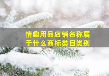 情趣用品店铺名称属于什么商标类目类别