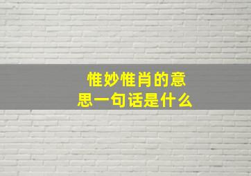 惟妙惟肖的意思一句话是什么