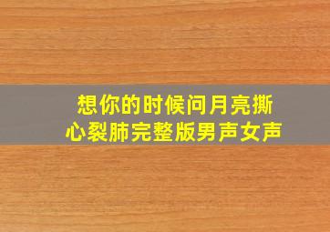 想你的时候问月亮撕心裂肺完整版男声女声