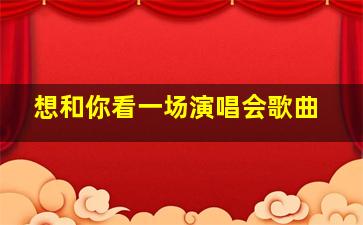 想和你看一场演唱会歌曲