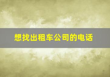 想找出租车公司的电话