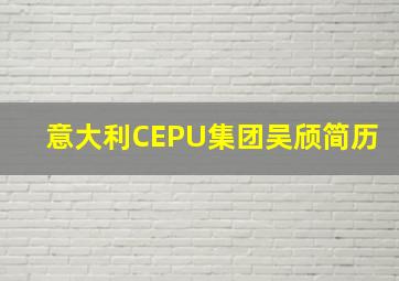 意大利CEPU集团吴颀简历