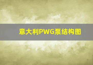 意大利PWG泵结构图