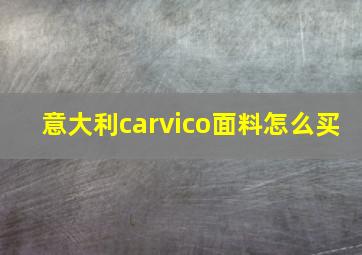 意大利carvico面料怎么买