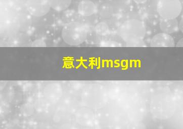 意大利msgm