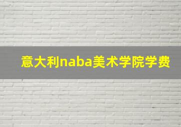 意大利naba美术学院学费