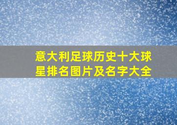 意大利足球历史十大球星排名图片及名字大全