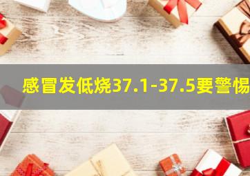 感冒发低烧37.1-37.5要警惕