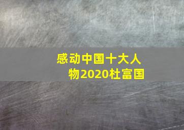 感动中国十大人物2020杜富国