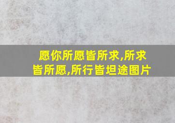 愿你所愿皆所求,所求皆所愿,所行皆坦途图片