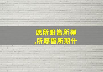 愿所盼皆所得,所愿皆所期什