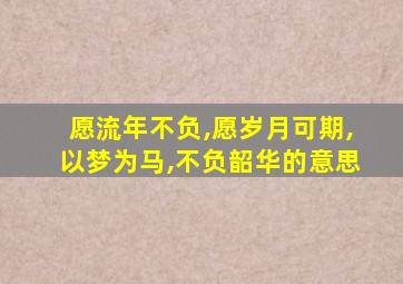 愿流年不负,愿岁月可期,以梦为马,不负韶华的意思