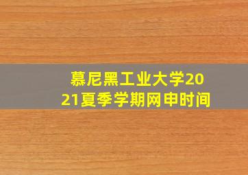 慕尼黑工业大学2021夏季学期网申时间