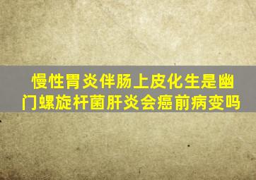 慢性胃炎伴肠上皮化生是幽门螺旋杆菌肝炎会癌前病变吗