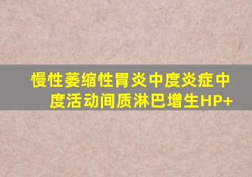 慢性萎缩性胃炎中度炎症中度活动间质淋巴增生HP+