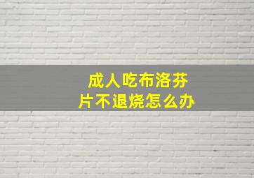 成人吃布洛芬片不退烧怎么办