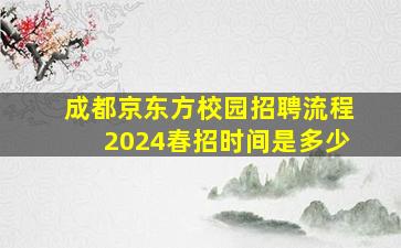 成都京东方校园招聘流程2024春招时间是多少