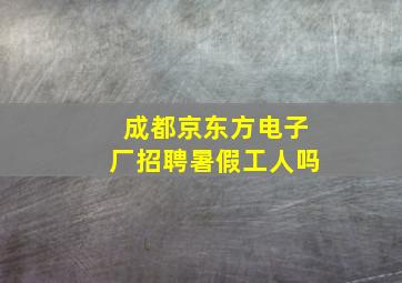 成都京东方电子厂招聘暑假工人吗