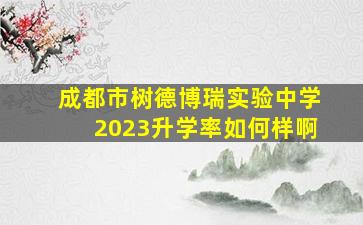 成都市树德博瑞实验中学2023升学率如何样啊