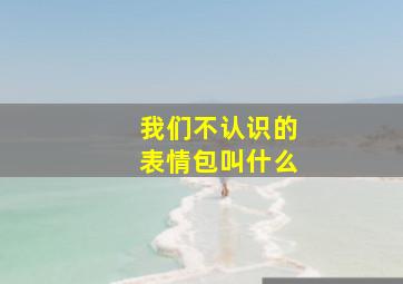 我们不认识的表情包叫什么