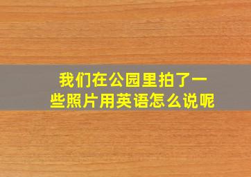 我们在公园里拍了一些照片用英语怎么说呢